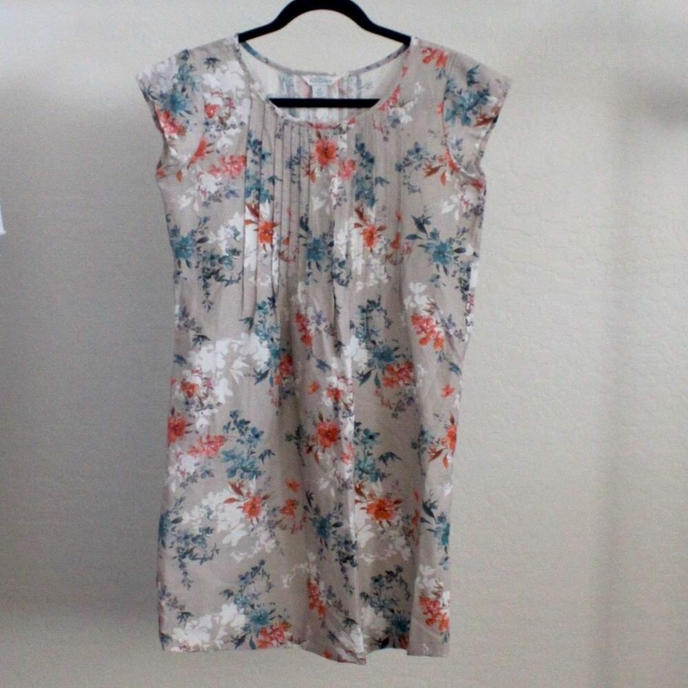 Sundance Dress Floret Linen Cotton Shift Floral Print Colorful